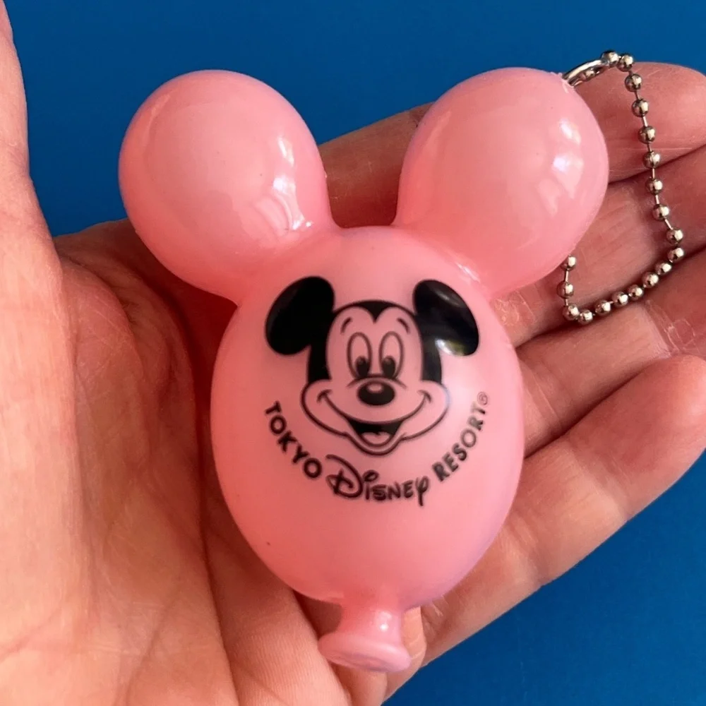 Large DISNEY PARKS Tokyo Disney - Mickey Mouse Balloon Bag Charm /Keychain- PINK